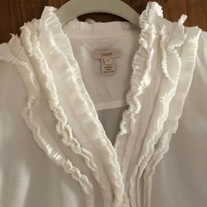 J Crew ruffle neck button down